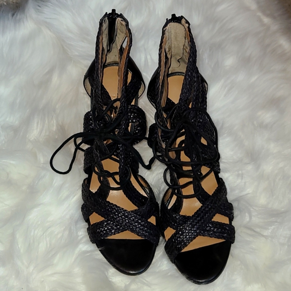 Banana Republic Lace-up Braided Heels Sz 8.5